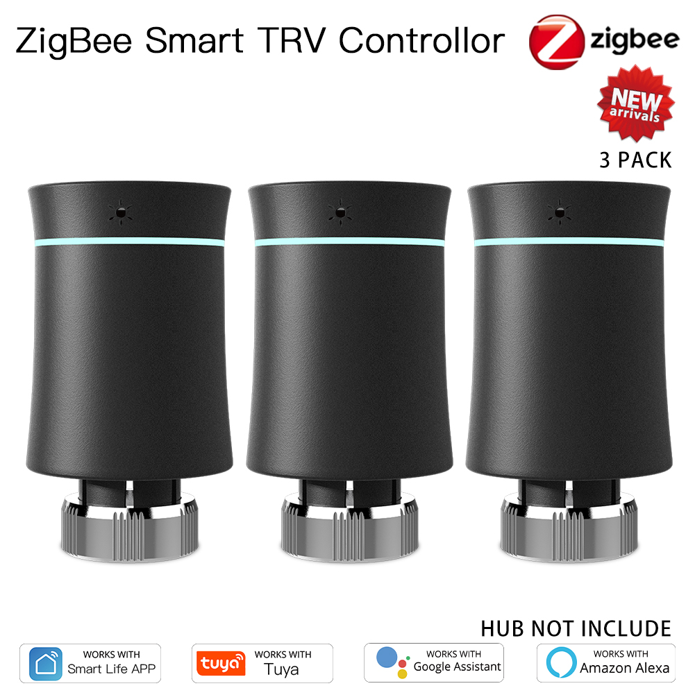 MoesHouse-Termostato ZigBee para radiador Tuya, controlador de temperatura inteligente programable TRV, válvula actuadora, control por voz con Alexa,