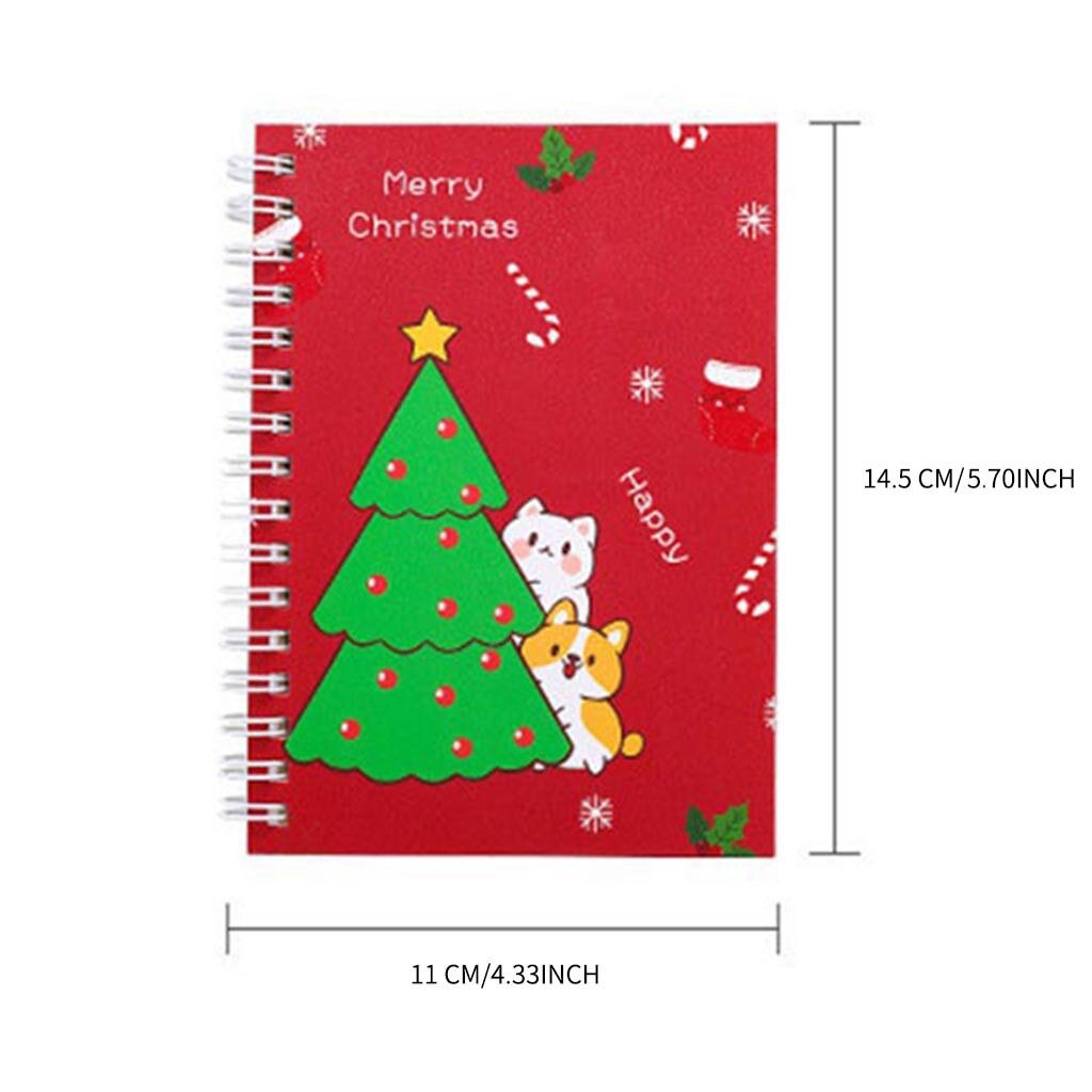 Wide Ruled Wirebound Spiral Notebook, 40 Sheet, Assorted Solid Small, Christmas notebook