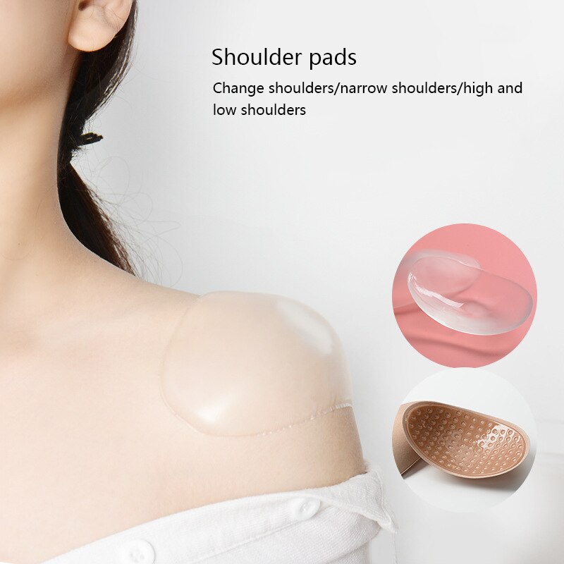 2 Stuk/set Zachte Anti-Slip Schouder Pads Onzichtbare Ademend Siliconen Schouder Pad Sticky Pad Voor Schouder Slip Hoogte Enhancer