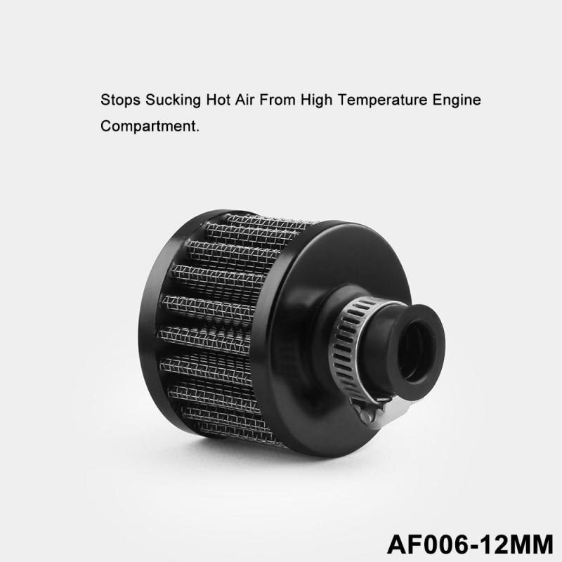 Universal Air Filter 12mm High Flow Car Cold Air Intake Filter Aluminum Induction Induction Hose Pipe Mushroom Head