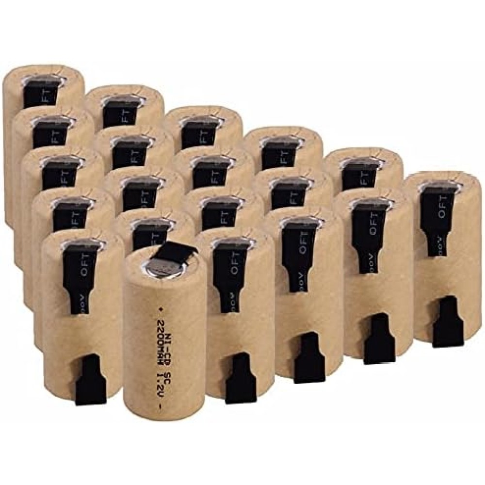 100% Electric Drill SC Batteries 1.2V 2200mAh Sub C Ni-Cd Rechargeable Battey With Tab Power Tool NiCd SUBC Cells