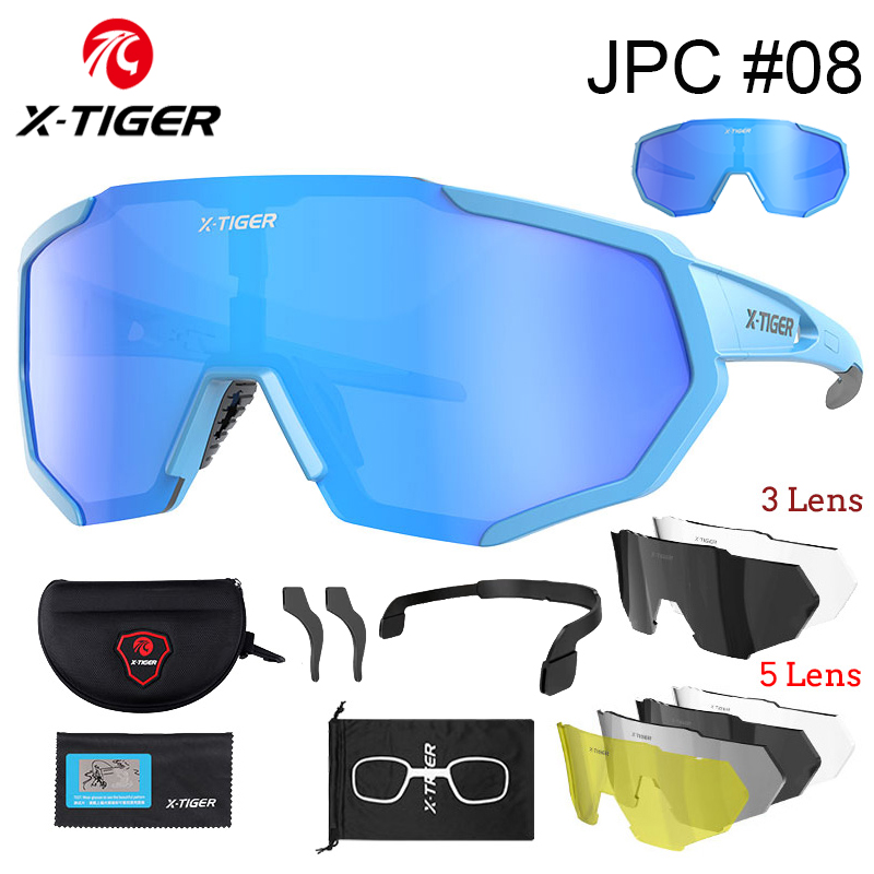 X-TIGER soczewki polaryzacyjne okulary rowerowe szosowe okulary rowerowe okulary rowerowe MTB Mountain rowerowe gogle kolarskie: SZARY / Black