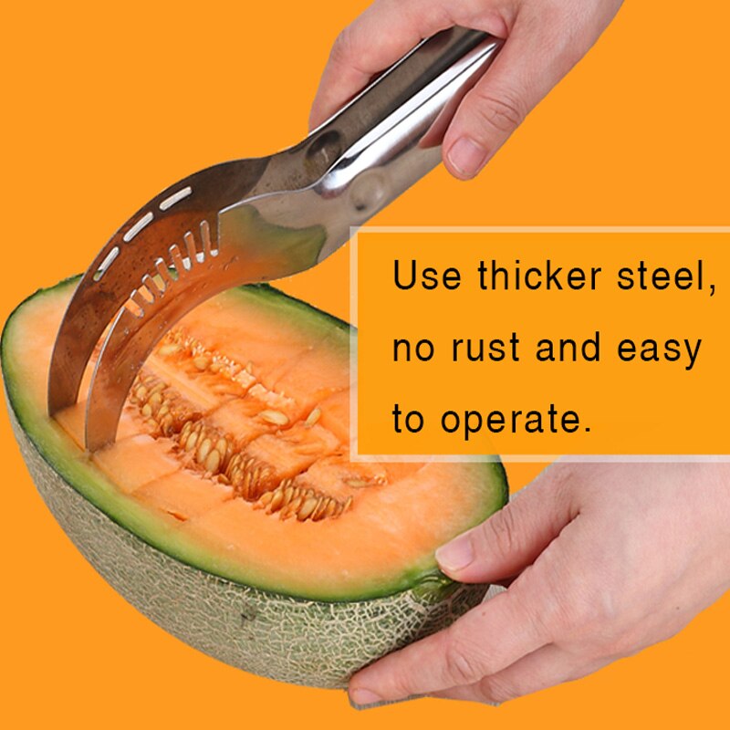 Qualitied 410 Stainless Steel Melon Cutter Slicer Watermelon Scoop Corer Slicer Fruit Melon Knife Kitchen Tools