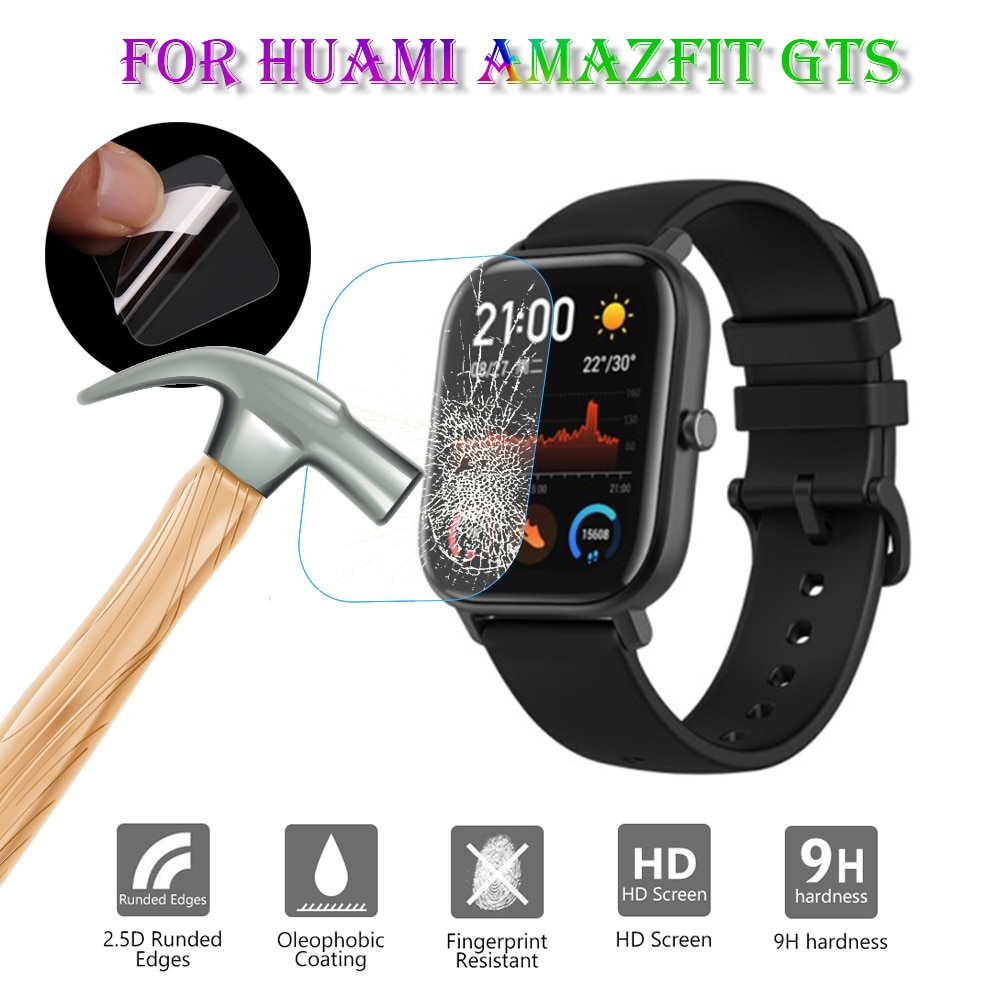 Protector de pantalla de cristal templado para reloj inteligente Huami Amazfit GTS, 1 unidad