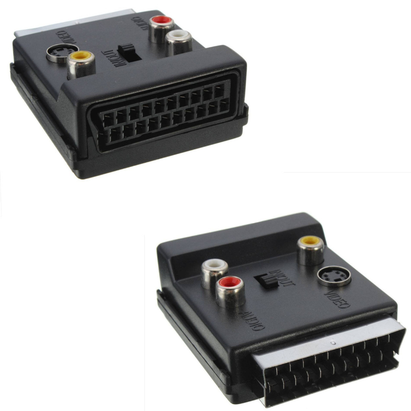 21 fa 21 spillo Scart maschio a femmina connettore adattatore 21 spillo Scart S-video AV RL adattatore convertitore Audio video Scart AV S-video