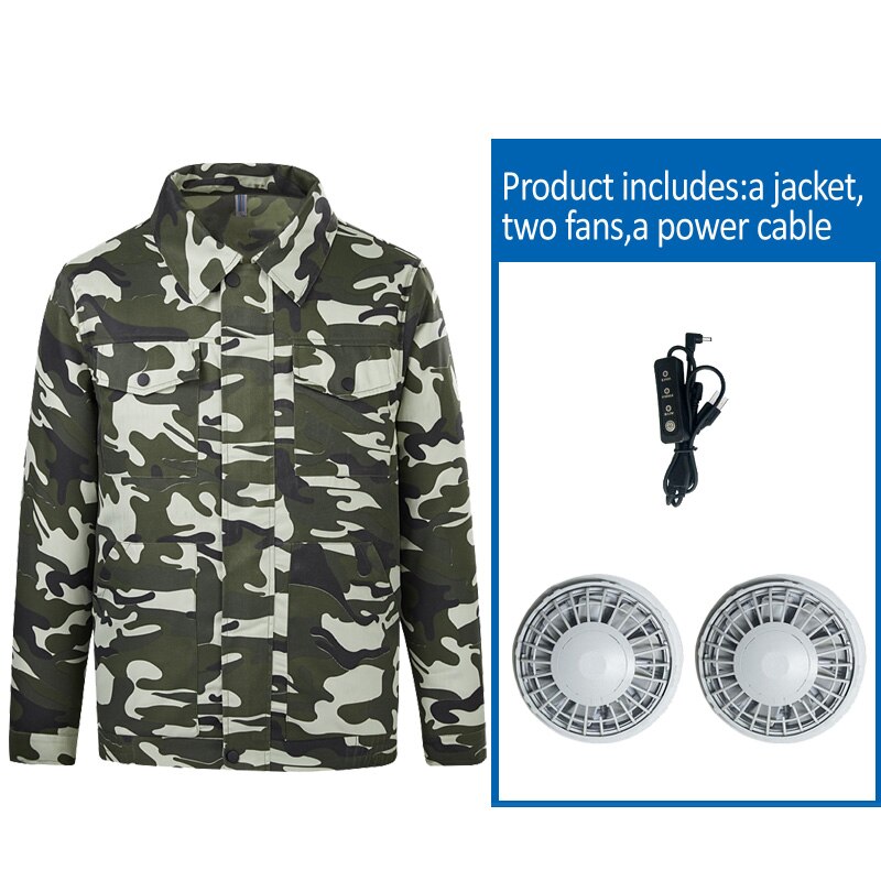 Chaqueta con ventilador de refrigeración para verano, ropa de trabajo, chaqueta de senderismo, fuente de alimentación USB, protección de golpe de calor, ropa de trabajo, aire acondicionado: 03 / XXL
