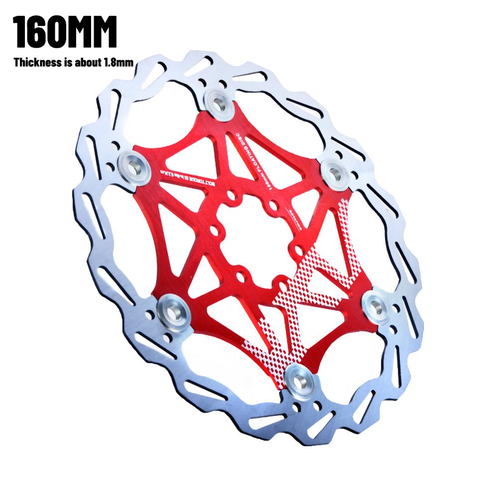 Bicycle Disc Brake MTB DH Brake Float Floating Disc Rotors 160mm/180mm/203mm Hydreaulic brake Pad Float Rotors Bicycle Parts: Red