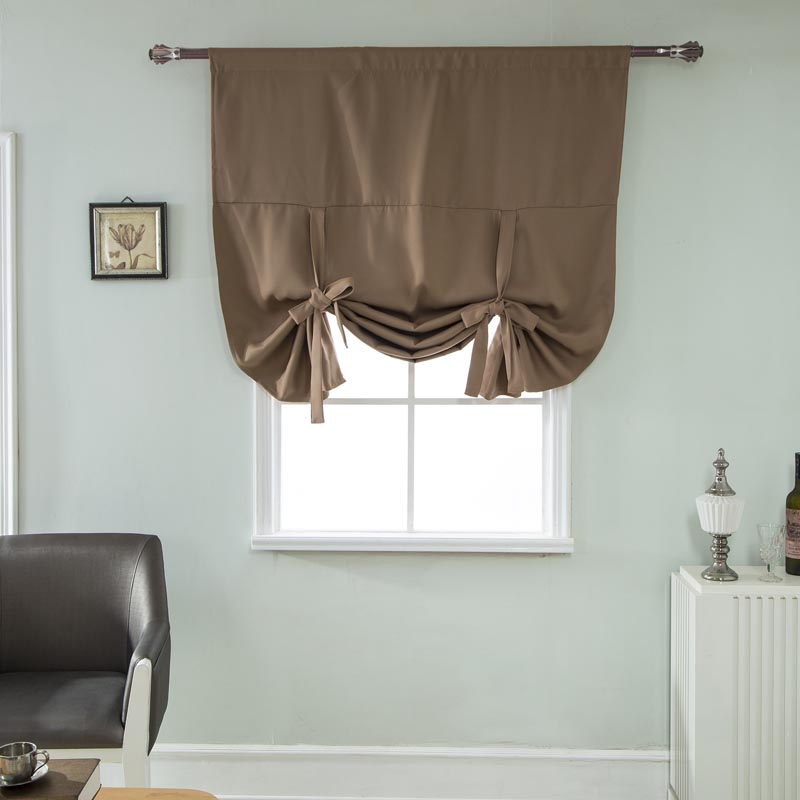Kitchen Short Purdah Curtains Window Roman Blinds Drapes European style Decorative Valance: khaki