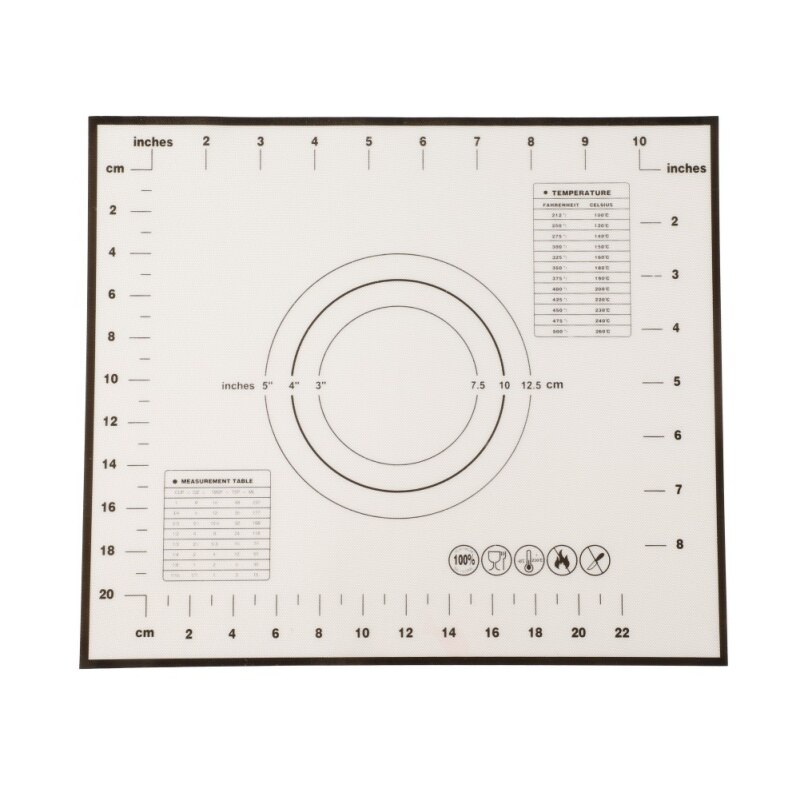 Silicone Baking Sheet Rolling Dough Pastry Cakes Bakeware Liner Pad Mat Oven Pasta Rolling Pins & Pastry Boards Fiberglass: Black / L