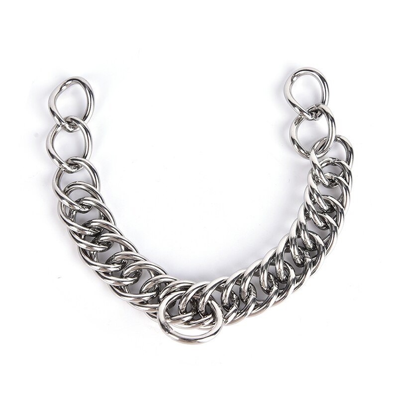 Cadena curva de doble eslabón de acero inoxidable para puntas de caballo de Mascota, 1 unidad