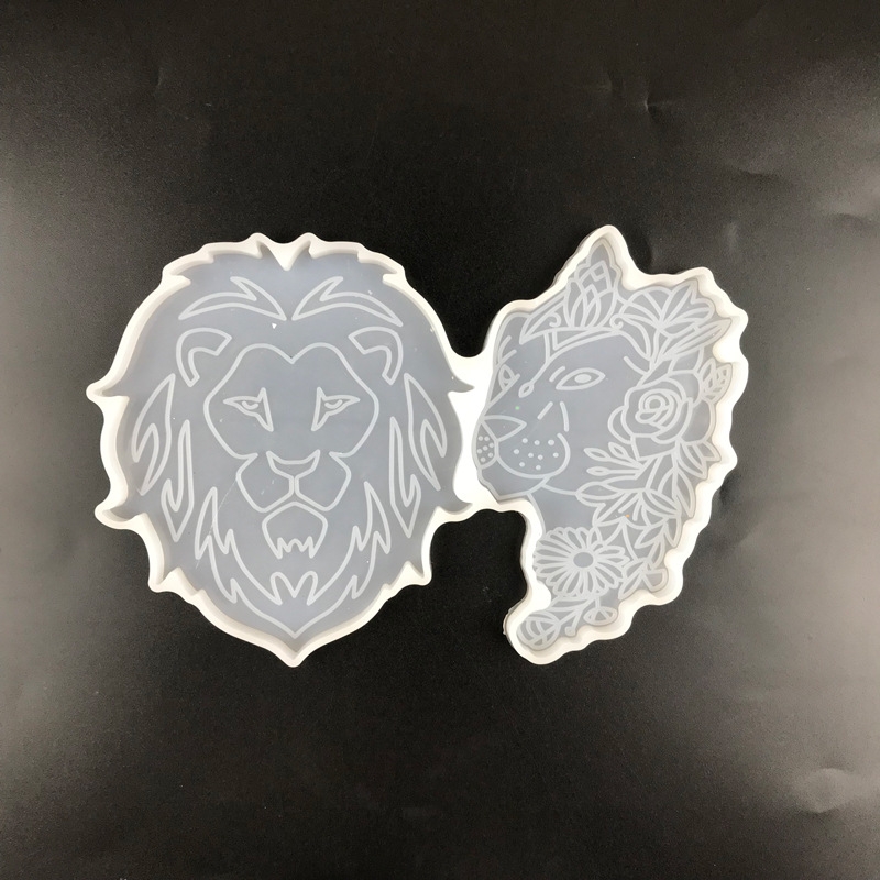 Olifant Pauw Leeuw Coaster Mold Epoxyhars Siliconen Mal Epoxy Mold Coaster Mat Lade: lion