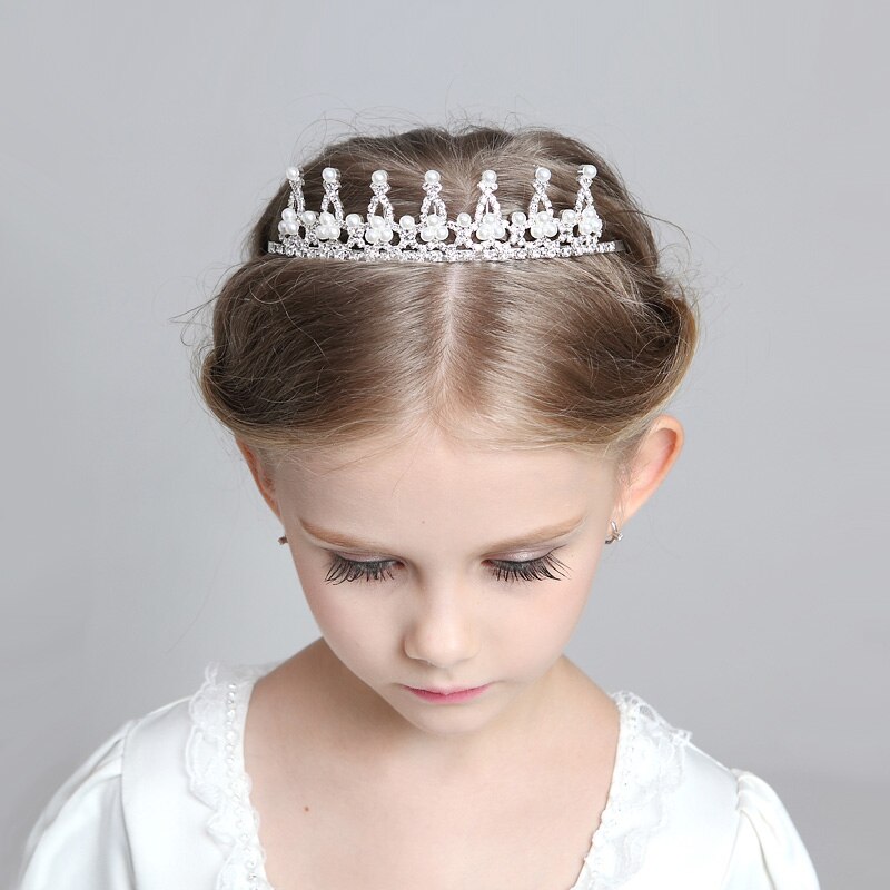 Morkopela tiara de cabelo infantil, strass tiara flor meninas coroa acessórios princesa festa jóias