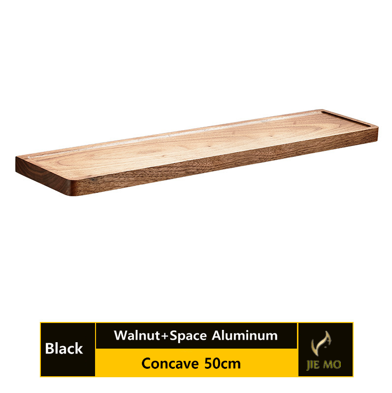 Bathroom Walnut rack the wall hanging storage shelf wood storage shelf: Blue