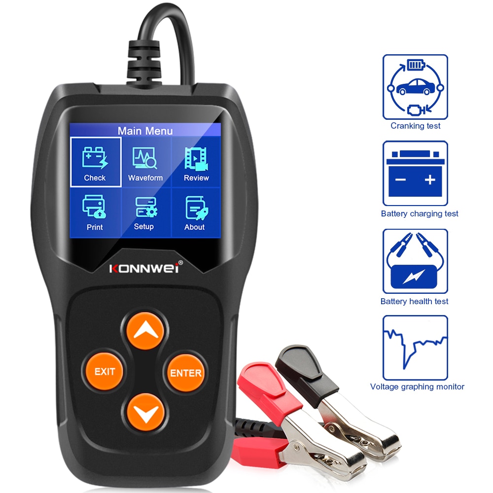 KONNWEI KW600 Auto Batterie Tester 12V Analysator 100 zu 2000CCA Prüfung Batterie Gesundheit/Fehler 12V Digitale Farbe bildschirm Auto diagnostizieren: Ursprünglich Titel