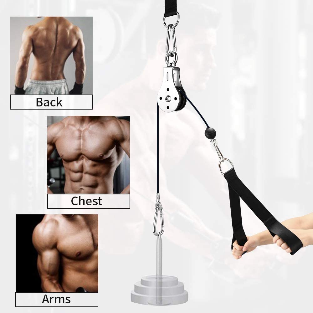 DIY Fitness Pulley Set Lat Lift Pulley Cable System for Lat Pull Down Machine Attachments hand strength Home Gym Equipment