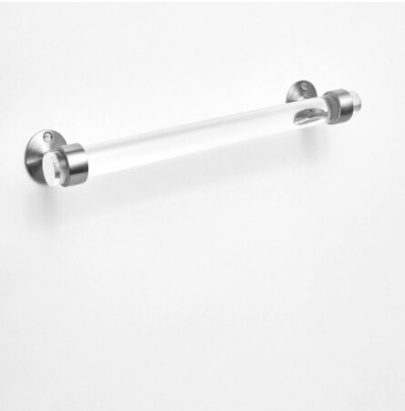 Acryl Handdoek Bar (Gepolijst Messing, Satijn Messing Of Nikkel) traditionele End Beugel-Lucite Handdoek Bar-Handdoek Bar-Handdoekenrek-Luxholdu: 60 cm silver
