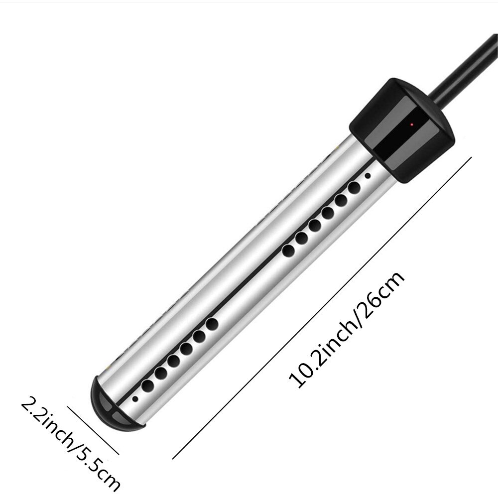 1500W Immersion Heater With Thermostat And Auto Shutoff US Plug Stainless Steel Guard Submersible Heater Rapid Heating In Minute: Auto Shutoff