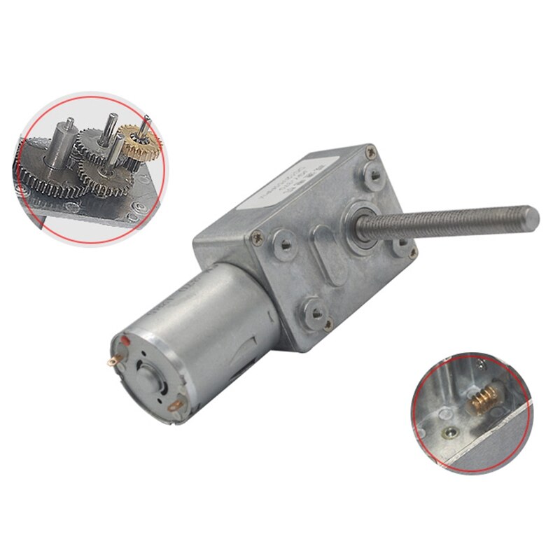 RISE-10 RPM Lead Screw Axle Worm Geared Motor 6Mmx50Mm Lead Screw Shaft Self-Lock Worm Gear Motor