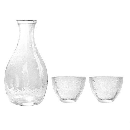 Japanese Sake Bottle Set Transparent Glass Sake Bottle Small Cup Sake Fruit Wine Plum Small Sake Cup Frosted Cup: D
