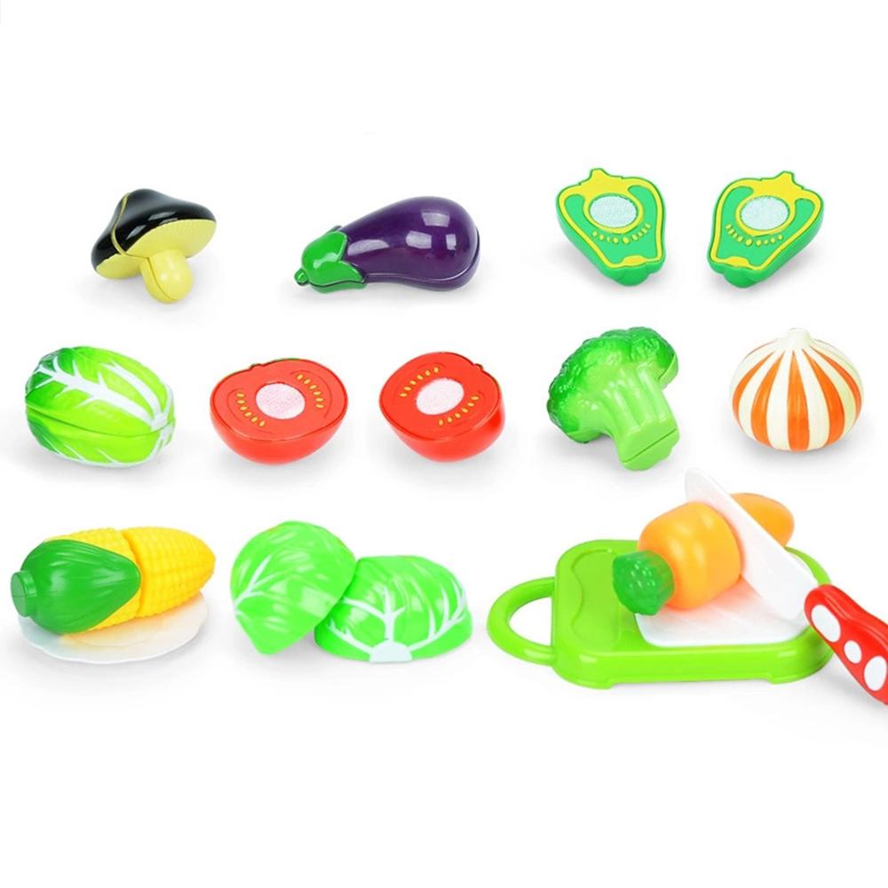 Cooks Kitchen Playset Cutting Food Play Set Vegetables Connected with Velcro 14pcs