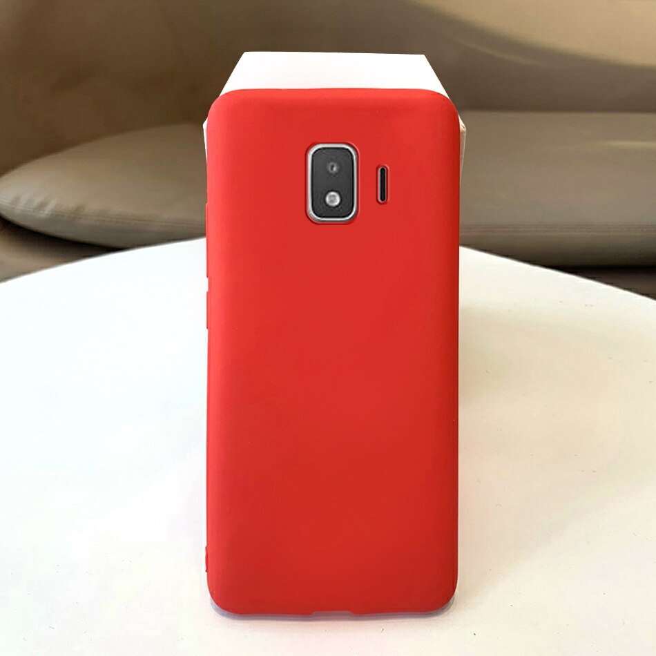 Voor samsung galaxy  j2 core telefoonhoesje siliconen snoep zachte hoes voor coque fundas samsung  j2 core  j260 sm-j260f hoesje: Rood