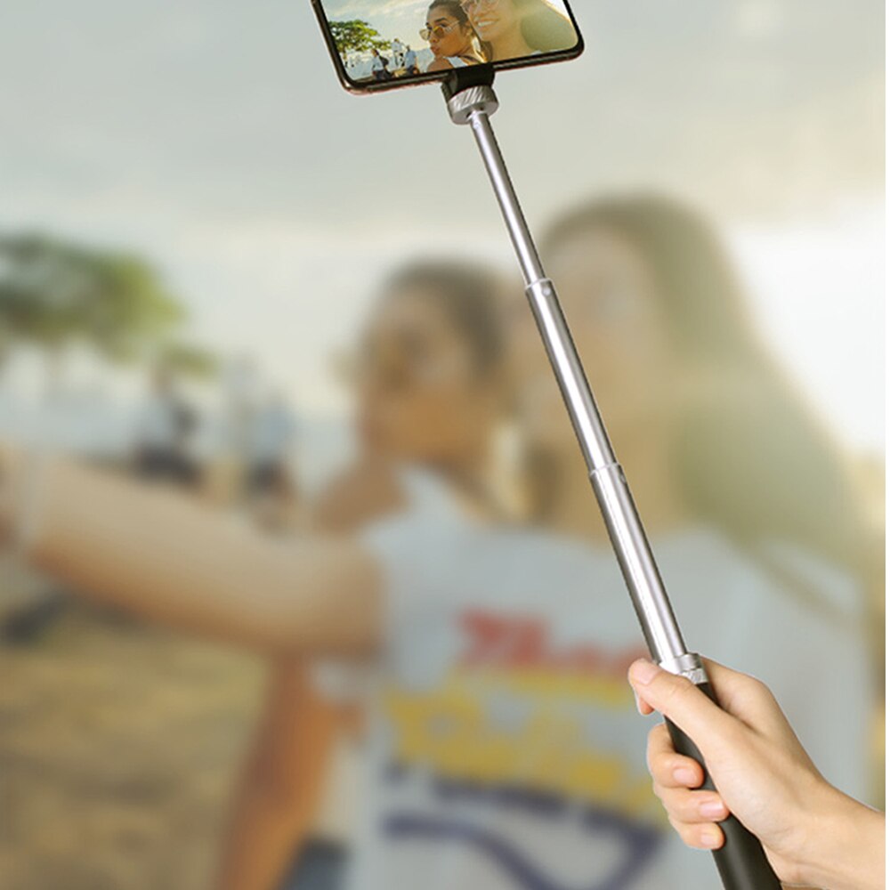 Extension Selfie Stick for Action Camera Aluminum Alloy Extendable Monopod with Drawstring Bag 1/4 Standard Screw QJY99