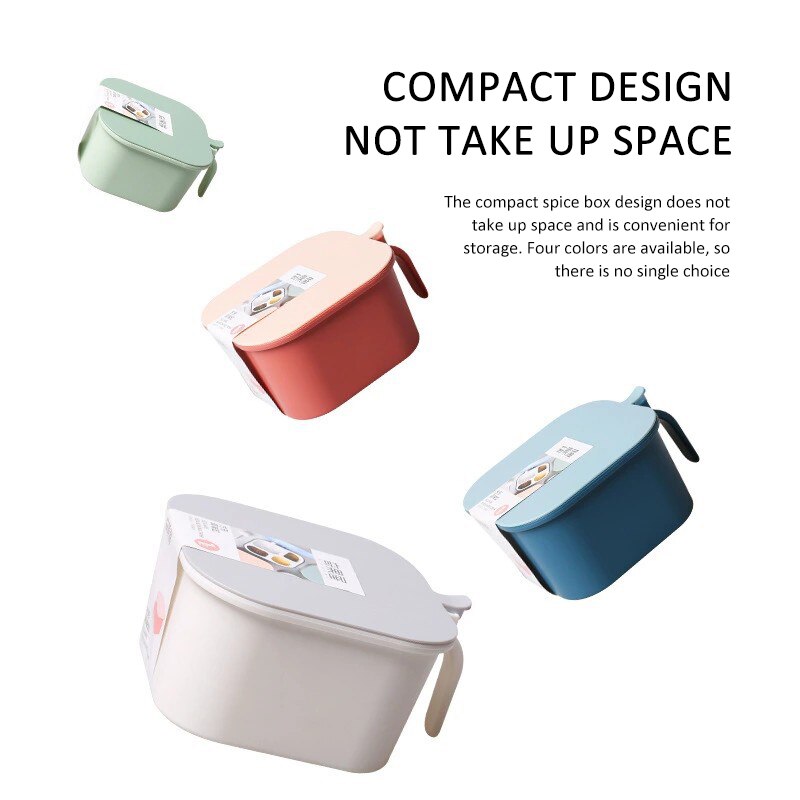 Simple Divided Grid Seasoning Box Kitchen Seasoning Box With Handle Seasoning Pot Pepper Box Home Storage Jar Kitchen Gadgets