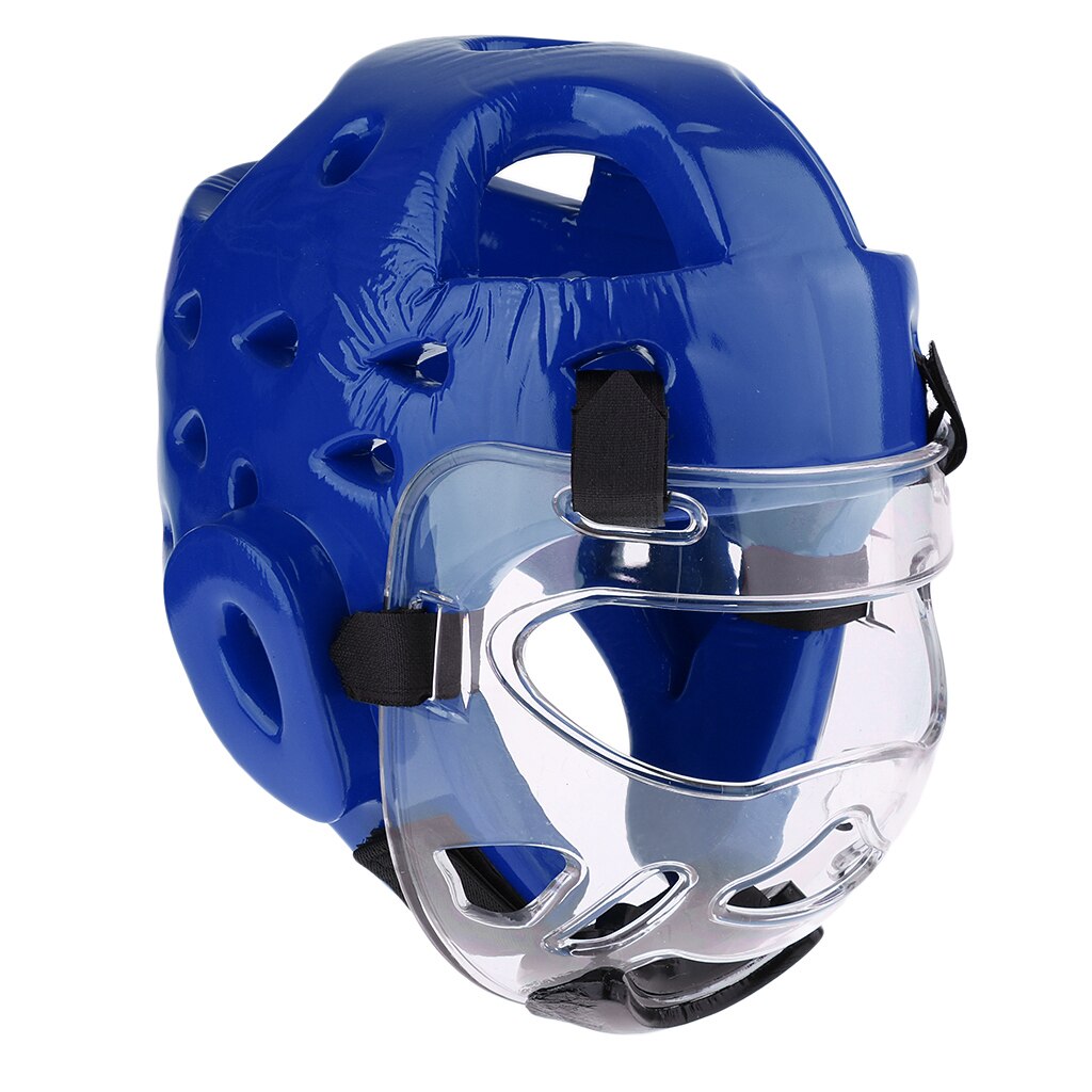 Kinderen & volwassenen bokshelm jongens meisjes sparren kickboksen taekwondo hoofddeksels beschermende kleding: Blauw m zoals beschreven