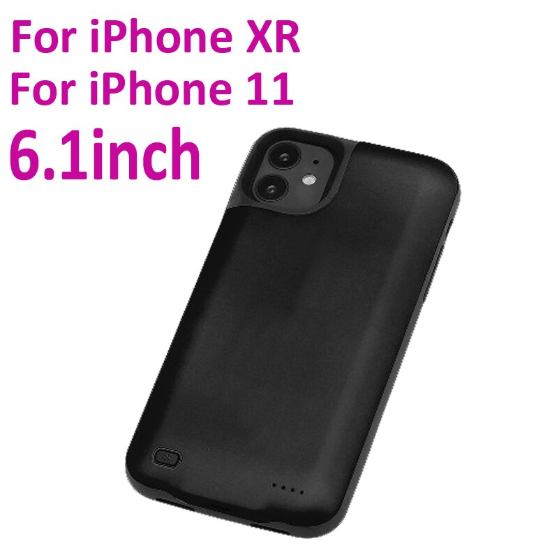 3000/4000/5000mAh Battery Charger Case For iphone 6 6s 7 8 Plus Power Bank Charging Case For iphone X XS Max XR 6 s Battery Case: XR Black