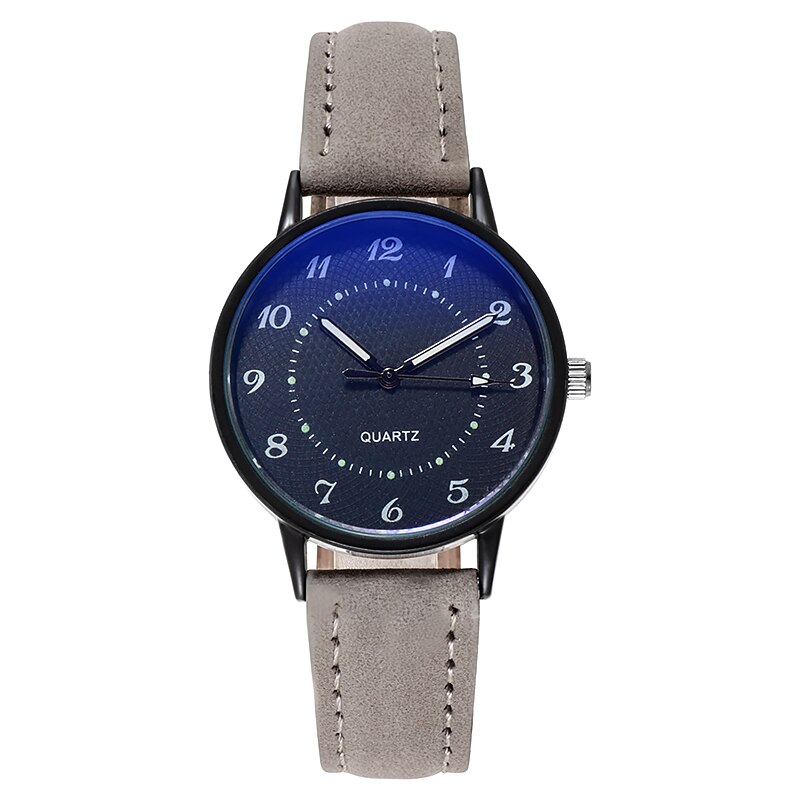 Nouvelle Montre À Quartz pour femme Décontracté Lumineux Etanche Montre: black grey