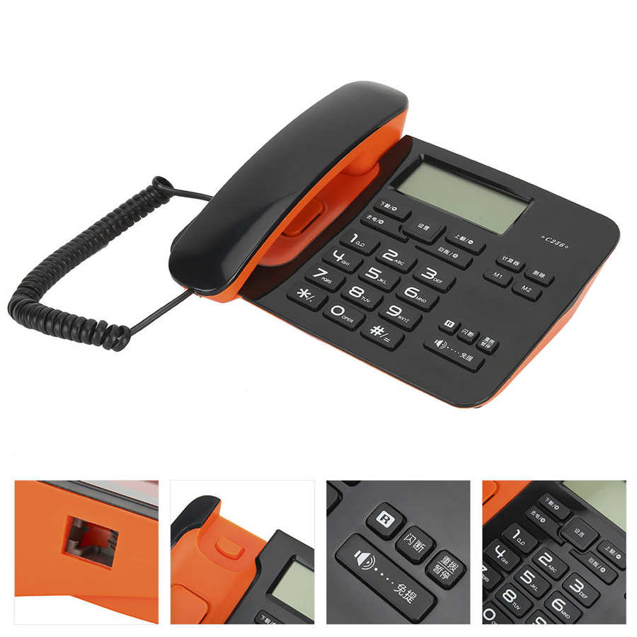 Lage Carbon, C256 Vaste Home Office Bedrade Telefoon Led Display Screen Caller Identificatie Energiebesparing En Milieu