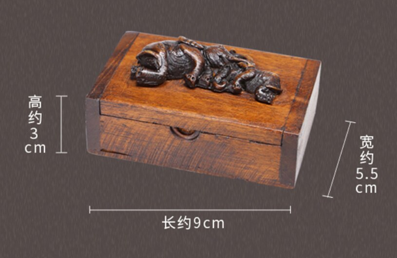 WHYOU-caja de palillos de dientes de algodón de Tailandia, estuche de tarjeta de visita creativa de tallado de elefante de madera maciza para uso en el hogar y la Oficina, 1 pieza: 9CM 1piece