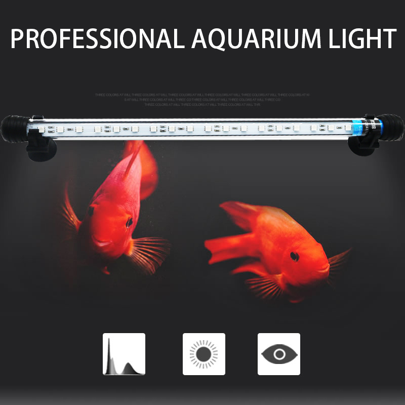 19CM RGB Remote Control Aquarium LED Lighting Fish Tank Arowana Amphibious Submersible Lamp Aquarium Holder Luminaire Waterproof