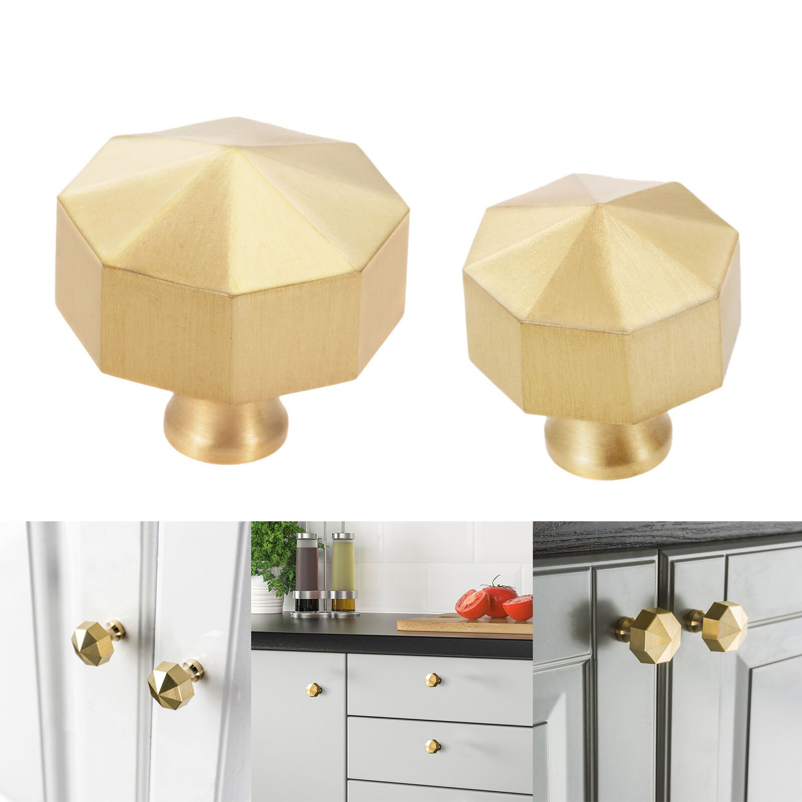 Mango en forma de paraguas, perilla de latón macizo de alta resistencia, tirador dorado de 25/32mm, Cajón Grande/Pequeño, armario de cocina, decoración moderna y sencilla