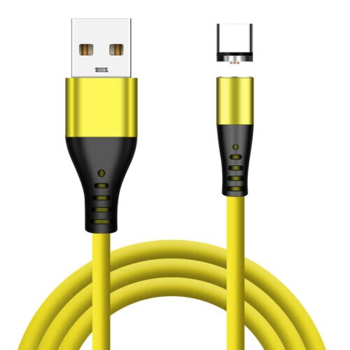 1M 360° Magnetic USB Fast Charger Date Cable Type-C For Samsung Galaxy S8 S9 S10 S11 Plus 10+ Note A90 A80 A40 50 Huawei P30 P20: Yellow (Type C)