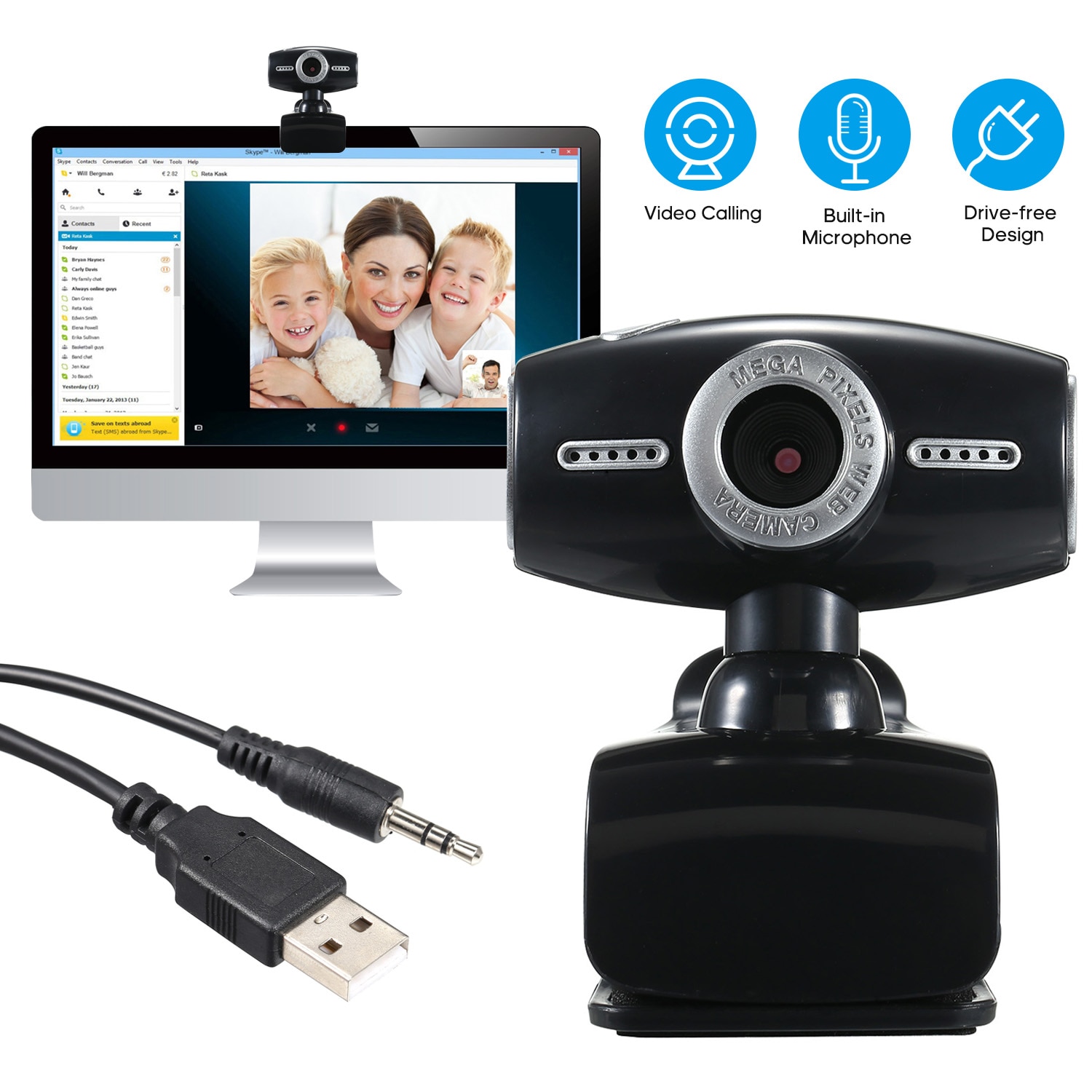 Hd Webcam Met Microfoon 1080 P Web Camera Pc Laptop Computer Desktop Clip-On Web Camare Usb Webcam Voor video Conference Calling