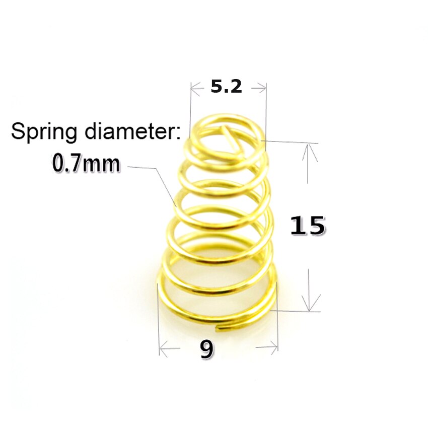 Flashlight DIY Spring Gold Plated Battery Driver Contact Support Tailcap Switch Springs DIY LED Flashlight Parts 3PCS: Big size