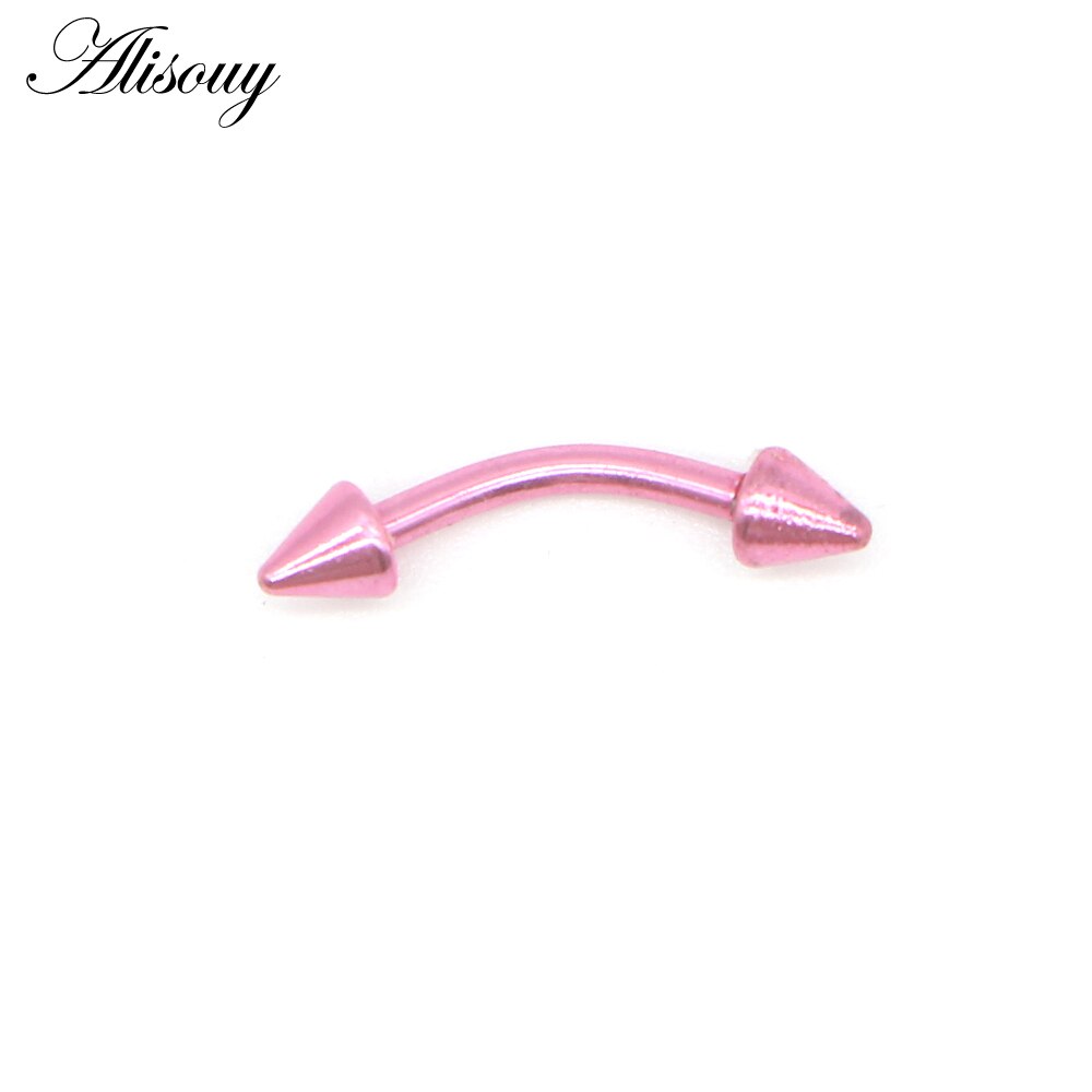 Alisouy 1pcs 16G Titanium Anodized Stainless Steel Body Jewelry Helix Piercing Ear Eyebrow Jewelry Nose Lip Captive Rings: D Pink