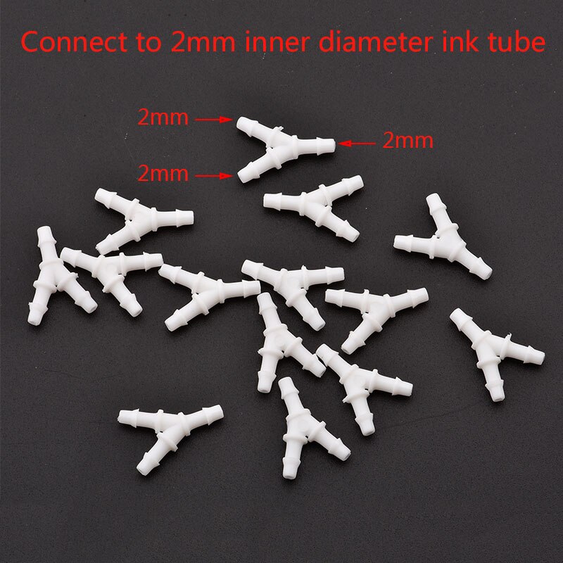 20pcs Eco solvent Y Shape Ink Tube UV Connector for Large format Y Ink Tube white Connector printer machine: F