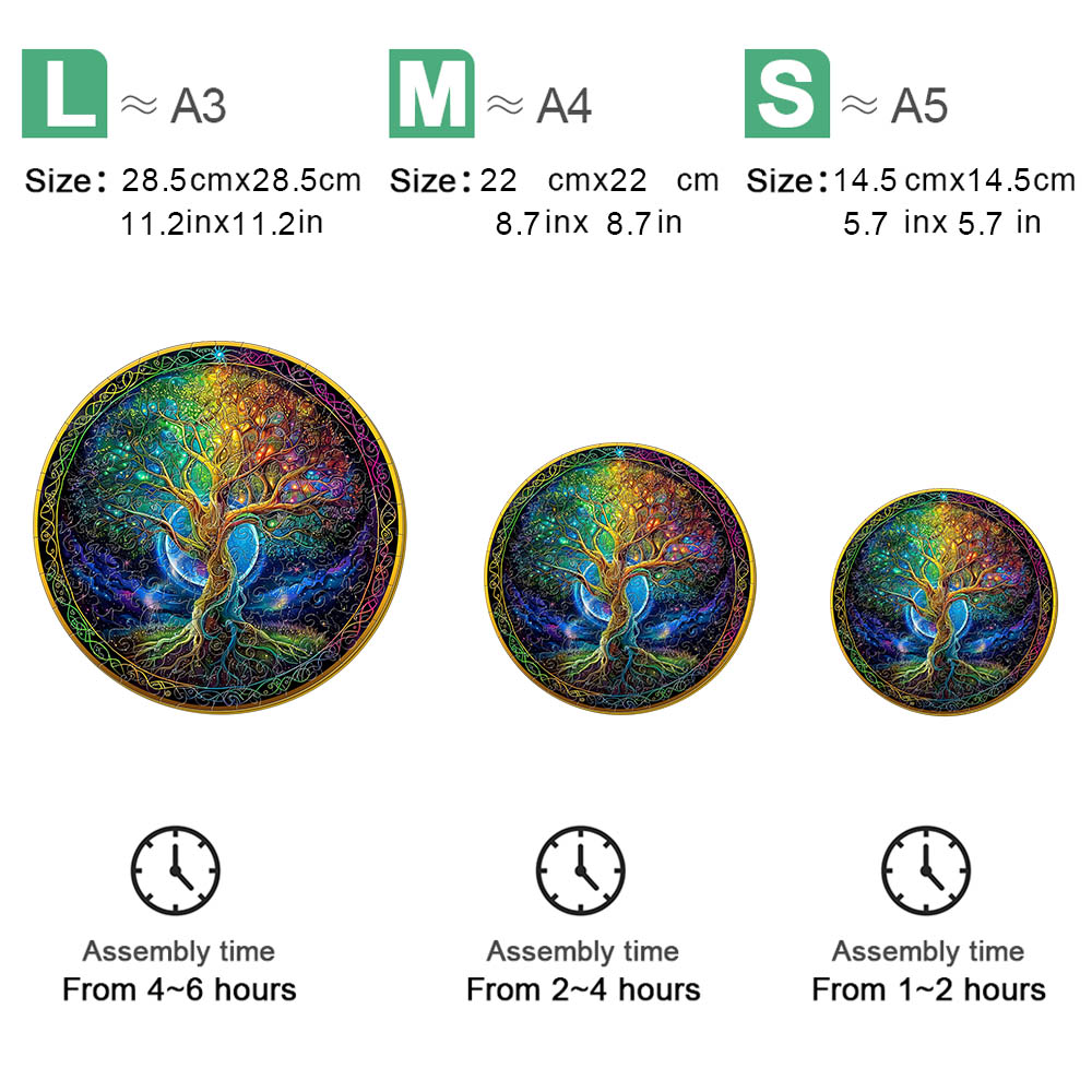 Holzpuzzle Baum des Lebens Geschenkbox Exquisites Unregelmäßiges Tierformpuzzle Weihnachten personalisiertes Senior einzigartiges Famil