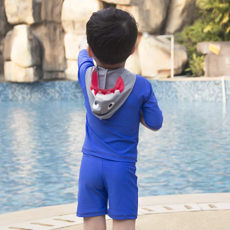 Jongens swimwwear Twee stukken Jongens badpak met Hoed Kinderen zwemmen float pak Kinderen Beachwear badpak-SW925