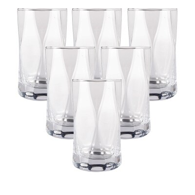 6 stks/set blauw bierpullen Dikke Bodem Glazen beker Huishoudelijke hittebestendig Glas Thee Bier Glas Sap Cup Rood wijn Glas