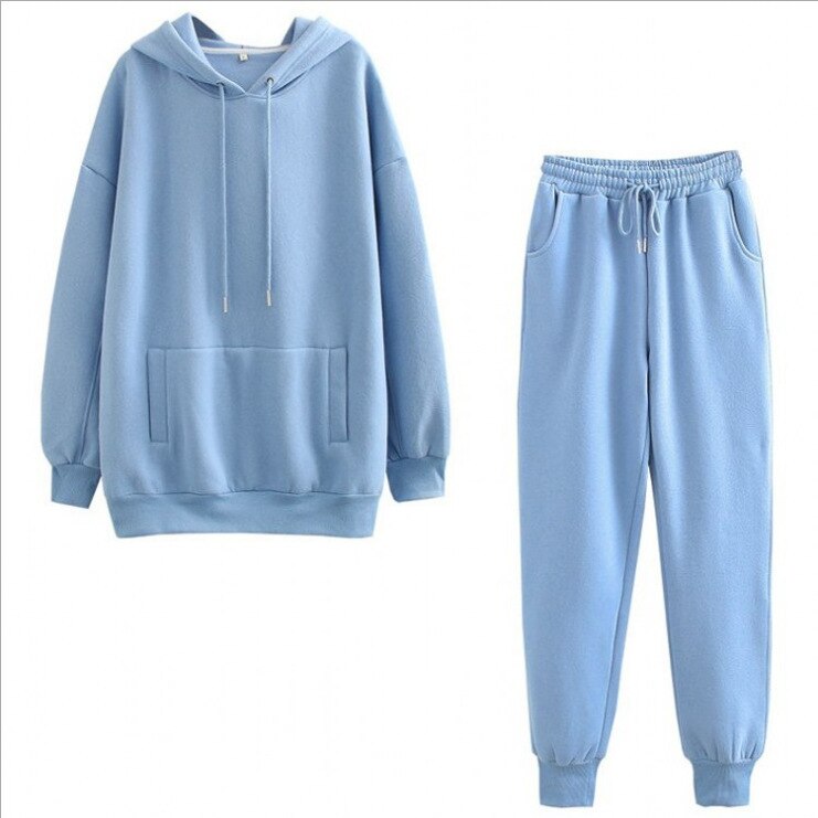 Toppies Autumn Winter Fleece Hoodies Two Piece Set Womens Tracksuits Jogger Pants thick warm clothes