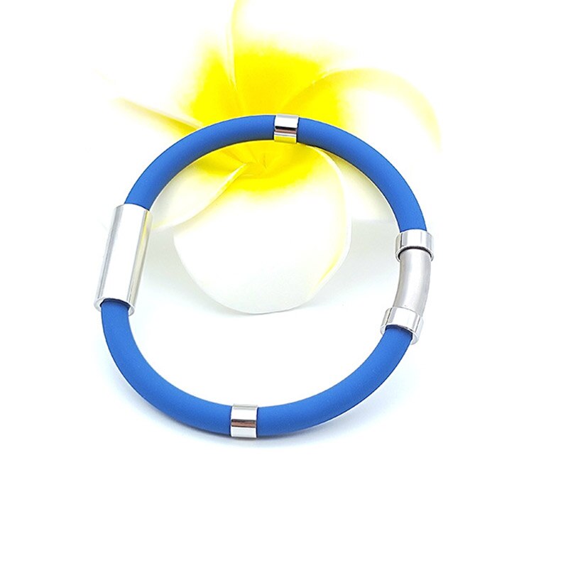 Pulsera antiestática de gel de sílice de iones negativos para hombre y mujer, brazalete deportivo para actividades al aire libre, banda de seguridad para el trabajo, elimina la estática: blue