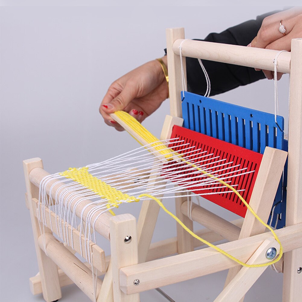 Weefgetouw Speelgoed Handgemaakte Diy Weven Toy Loom Kleuterschool Leermiddelen Mini Hand Weefgetouw Houten Textiel Machine Speelgoed Cadeau Voor Kinderen