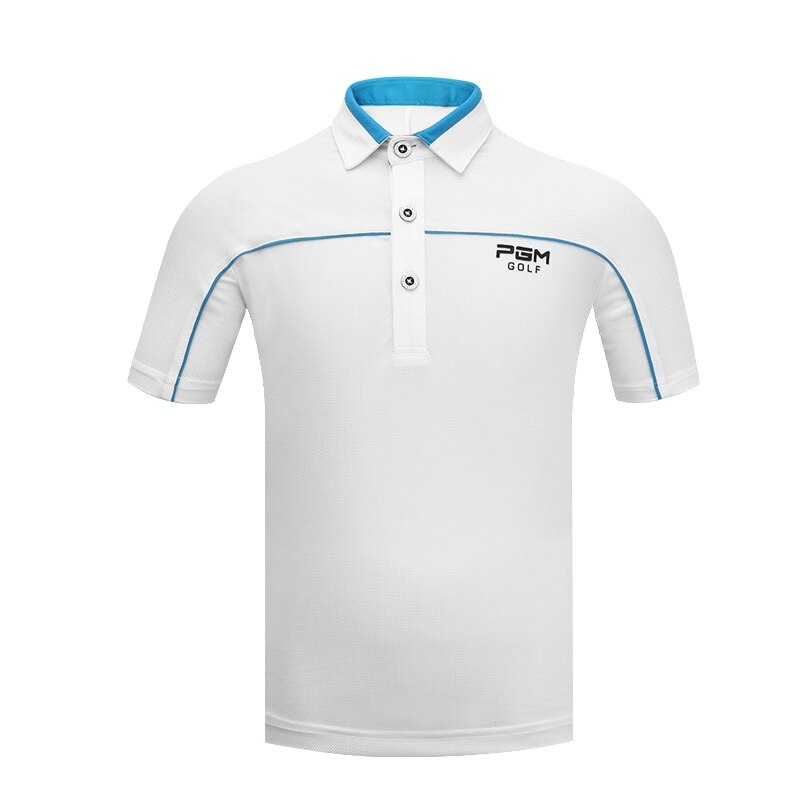 Children Pgm Short Sleeve Golf Training T Shirts Boys Teenager Solf Fabric Sports T-Shirt Breathable Stretch Golf Tops D0744: White / M