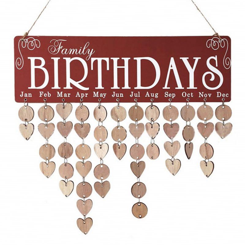 Birthday Family Birthday Board Reminder Wall Wooden Calendar Listing Home Decoration