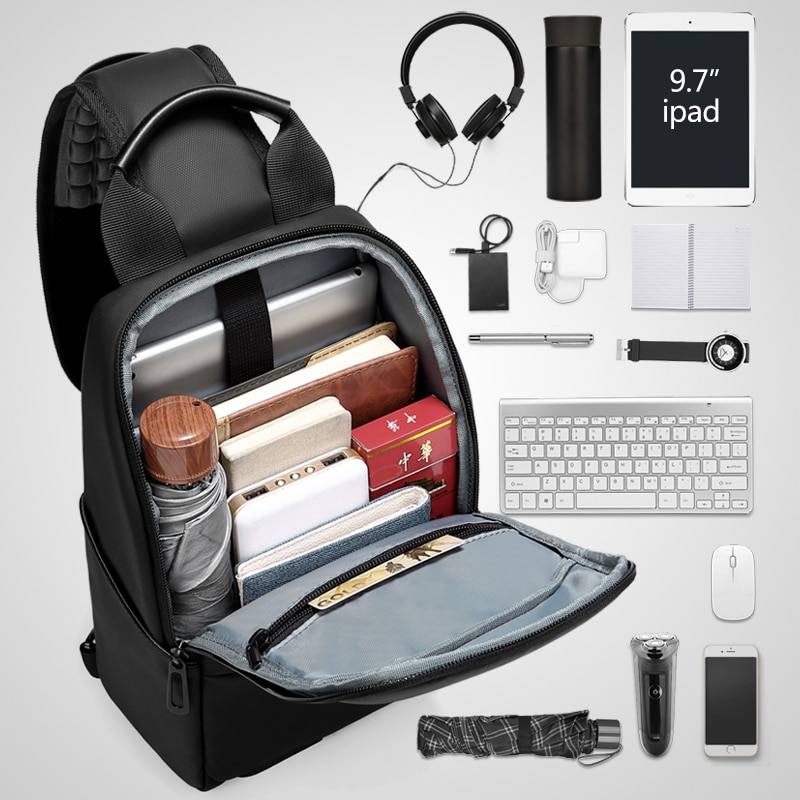 Borse a Tracolla della spalla casuale Cerniera Multifunzione Maschio Classico di colore Solido di Viaggio del Sacchetto di Crossbody