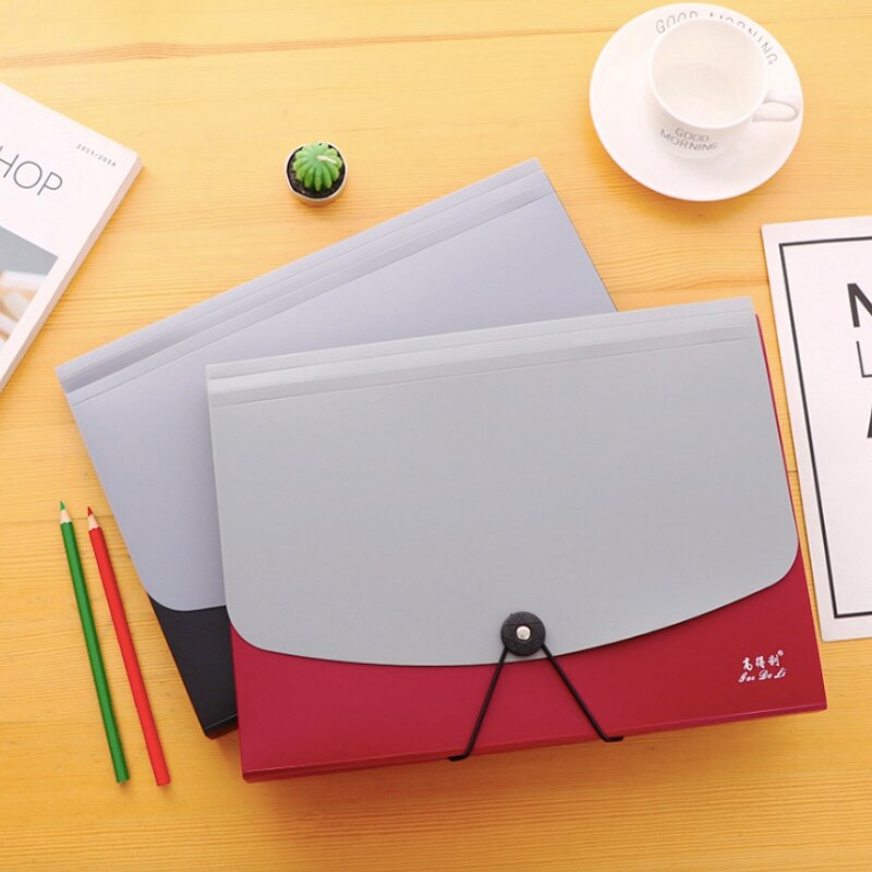 Simple Multi-layer A4 File Tray Magazine Folder Buckle Text bag note student papers Bag multi-layer File Box Office School