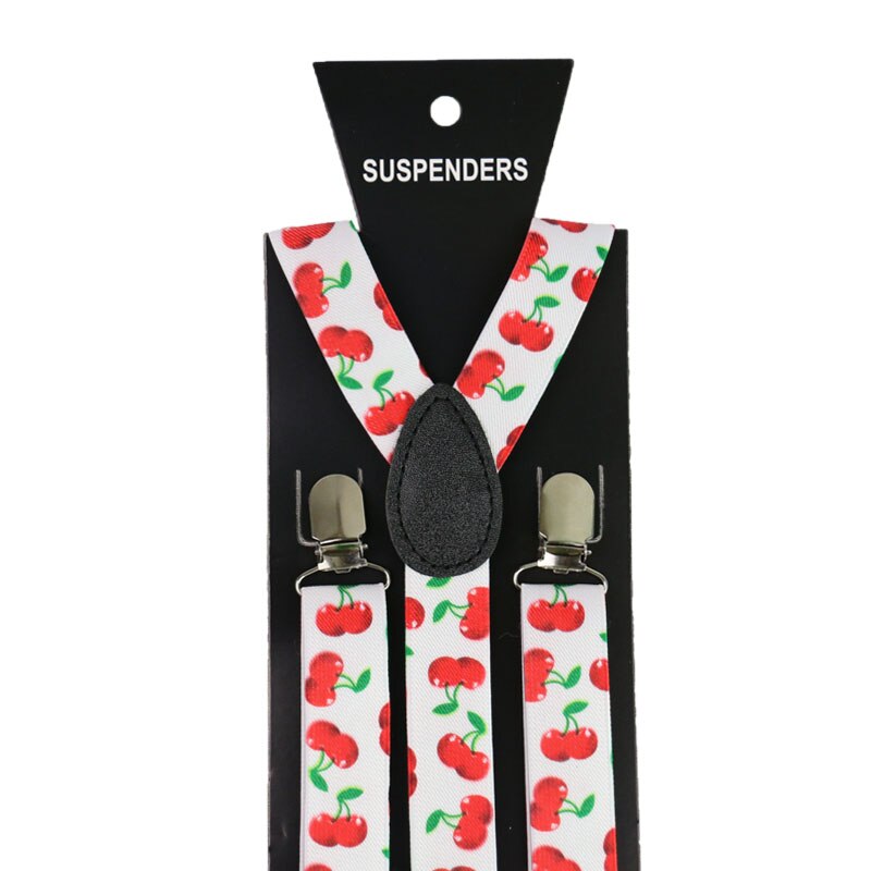 Mote 2.5cm brede bukseseler med blomstertrykk herre dame seler justerbare klips på y-rygg seler elastiske 3 klips seler